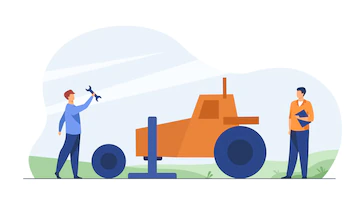 mechanic-repairing-farmer-tractor-outside-changing-wheel-tire-tool-cartoon-illustration_74855-14452