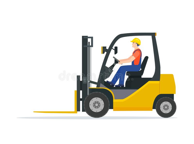 yellow-forklift-truck-yellow-forklift-truck-driver-isolated-white-background-electric-uploader-delivery-logistic-210332087